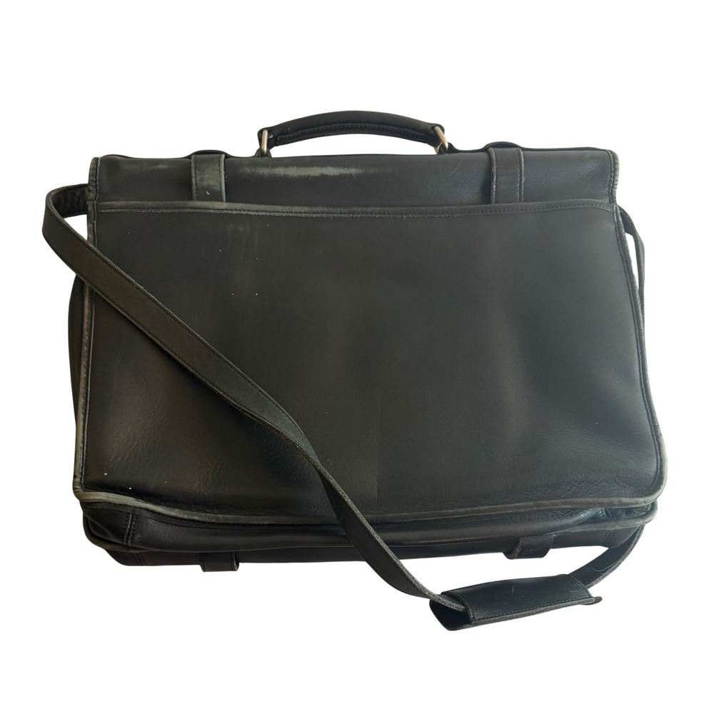 Flawed Gem! Coach Lexington Briefcase Blk Leather Messenger Bag A2S5325 Academia - Picture 2 of 15